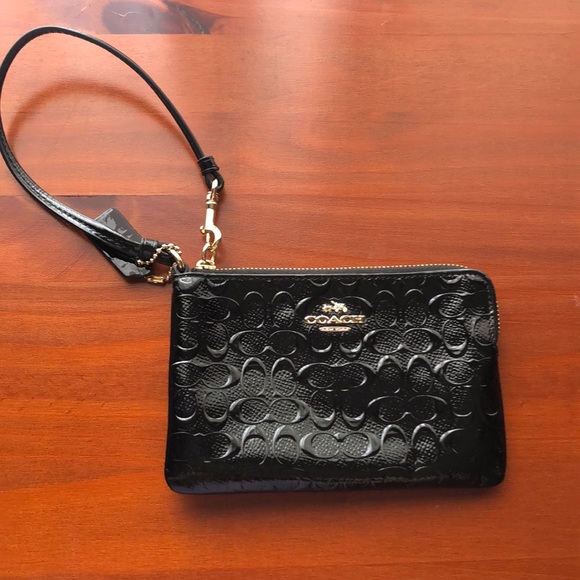 Coach Handbags - Coach Glossy Leather Wristlet